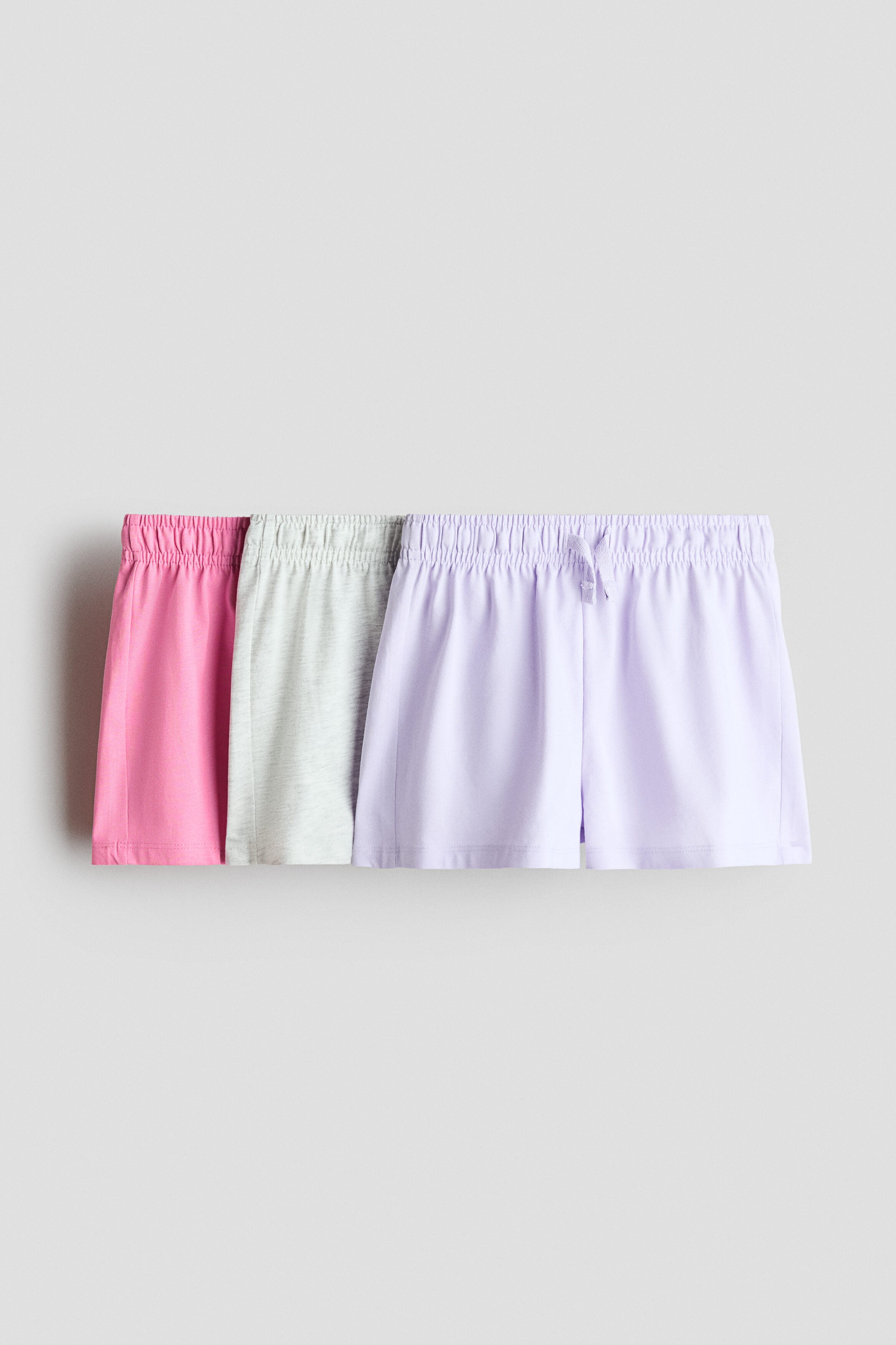 3-pack cotton jersey shorts - Pink Light Grey Marl / 1.5-2 Years