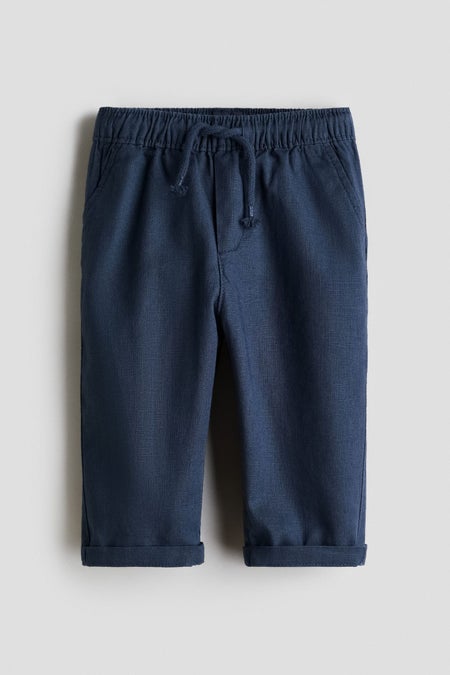 Linen-blend trousers