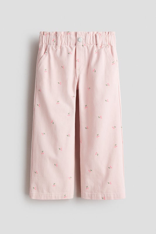 Wide leg paper bag jeans