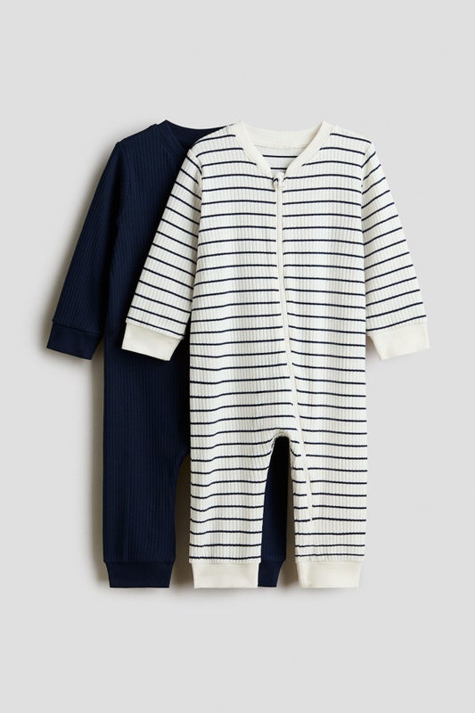2-pack cotton sleepsuits
