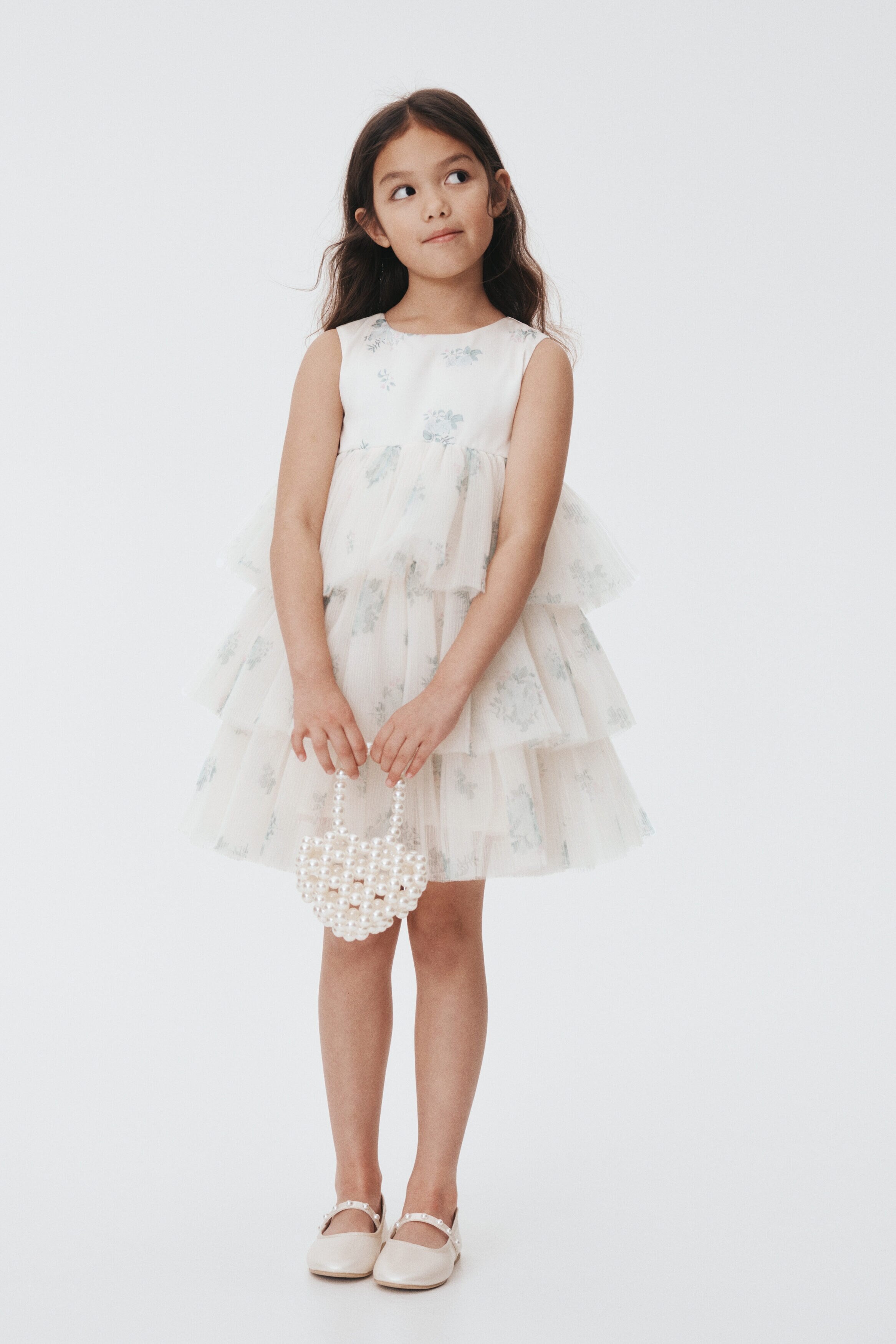Tiered tulle-skirt dress