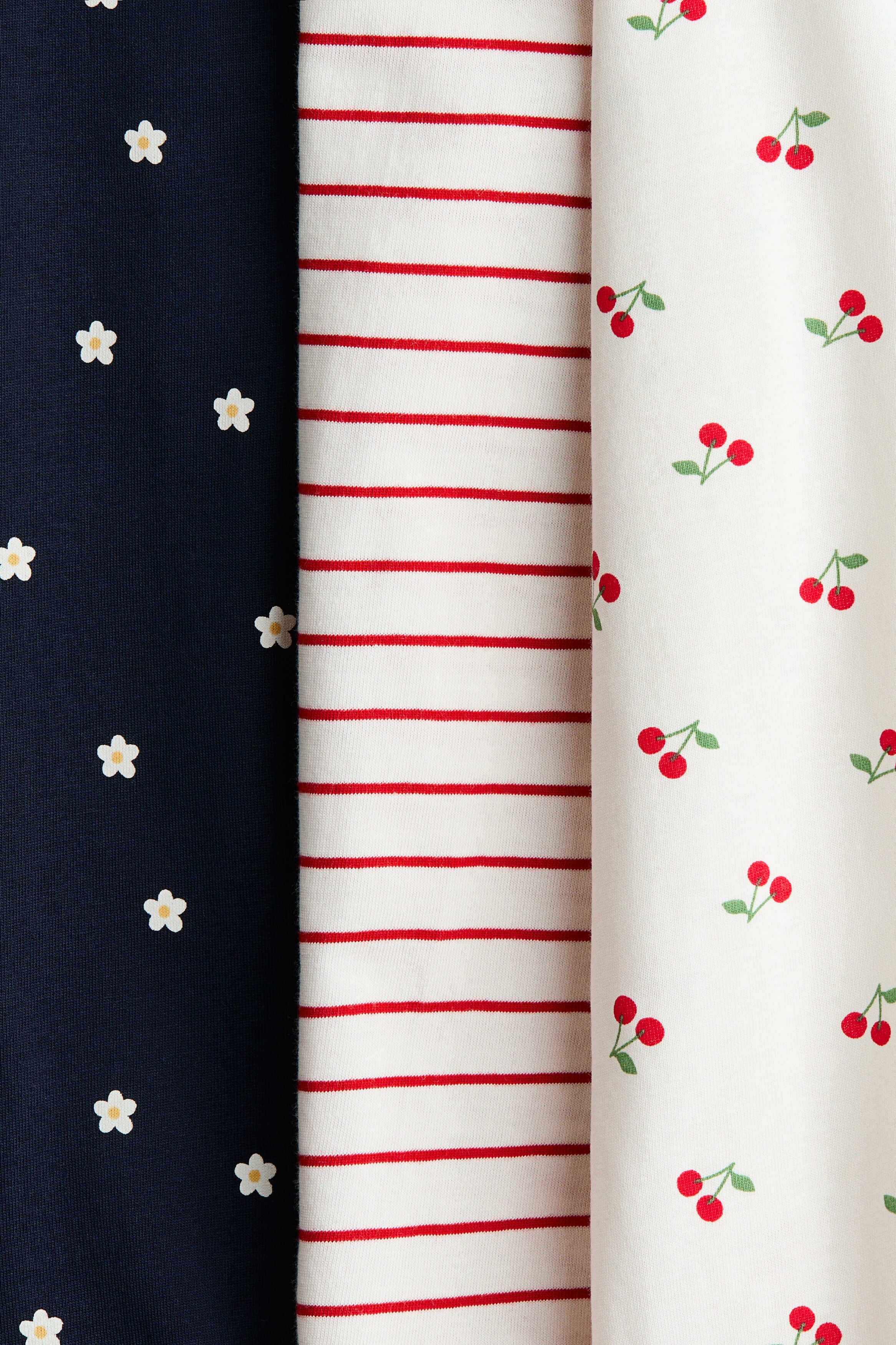 3-pack short cotton sleepsuits