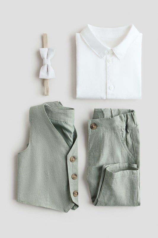 4-piece linen-blend dressy set