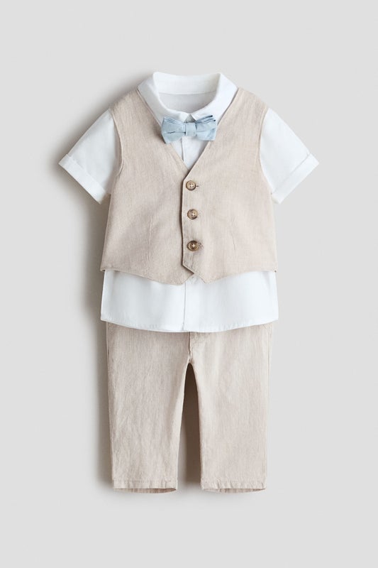 4-piece linen-blend dressy set