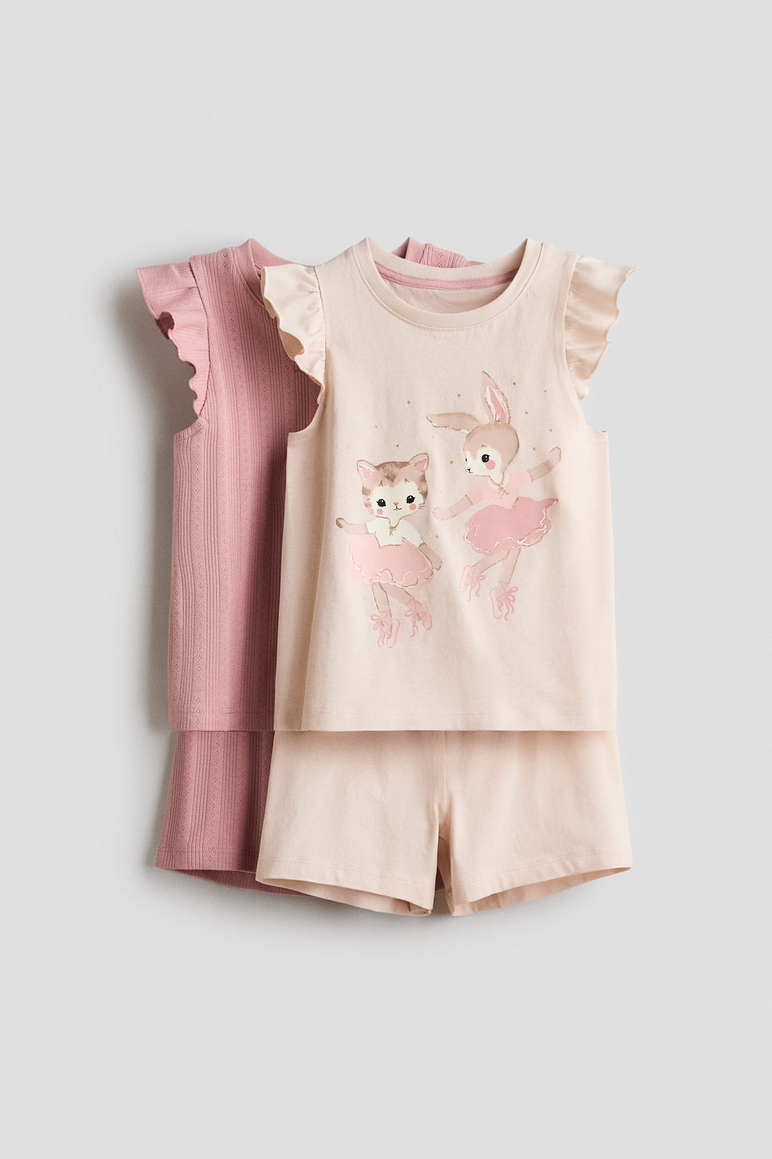 2-pack flutter-sleeve pyjamas - Light Dusty Pink Ballet / 1.5-2 Years