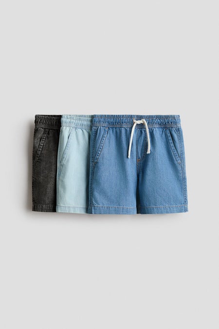 3-pack denim shorts