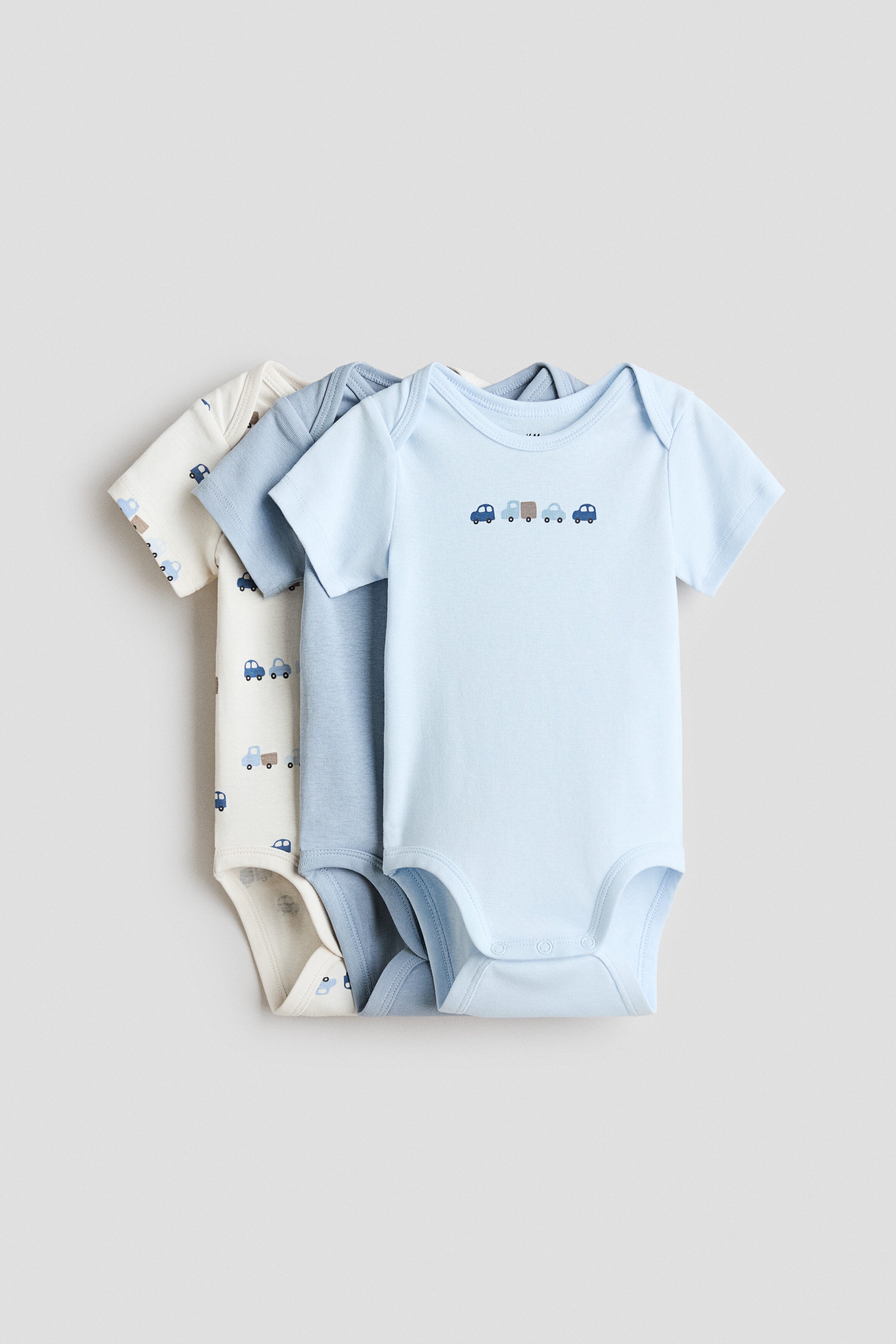 3-pack cotton envelope-neck bodysuits - 4-6M