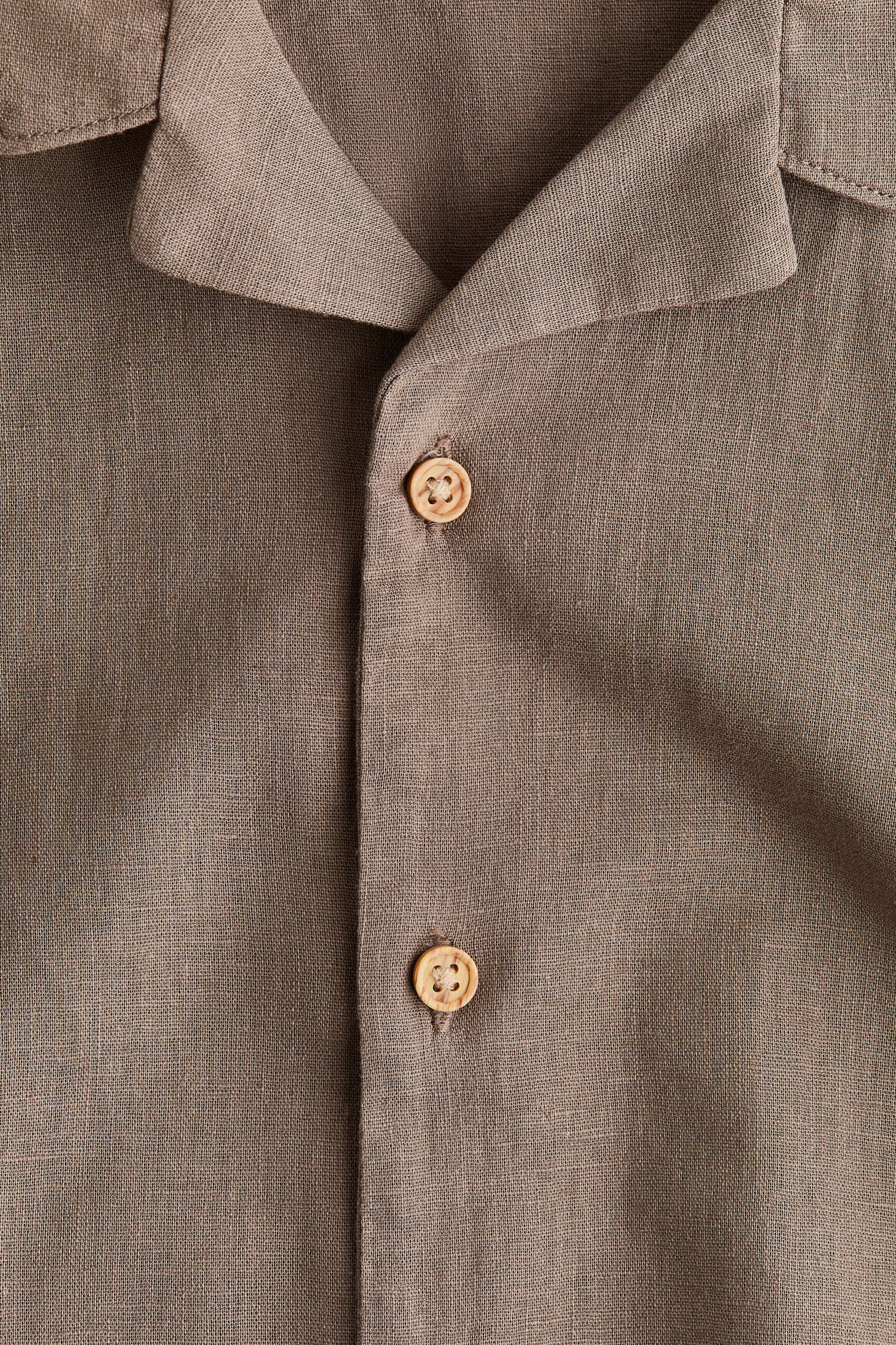 Linen-blend resort shirt