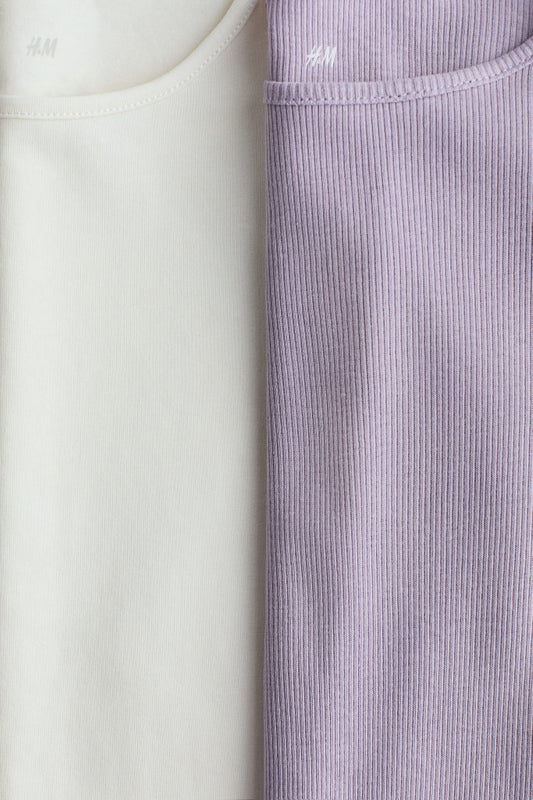 2-pack frill-trimmed jersey tops