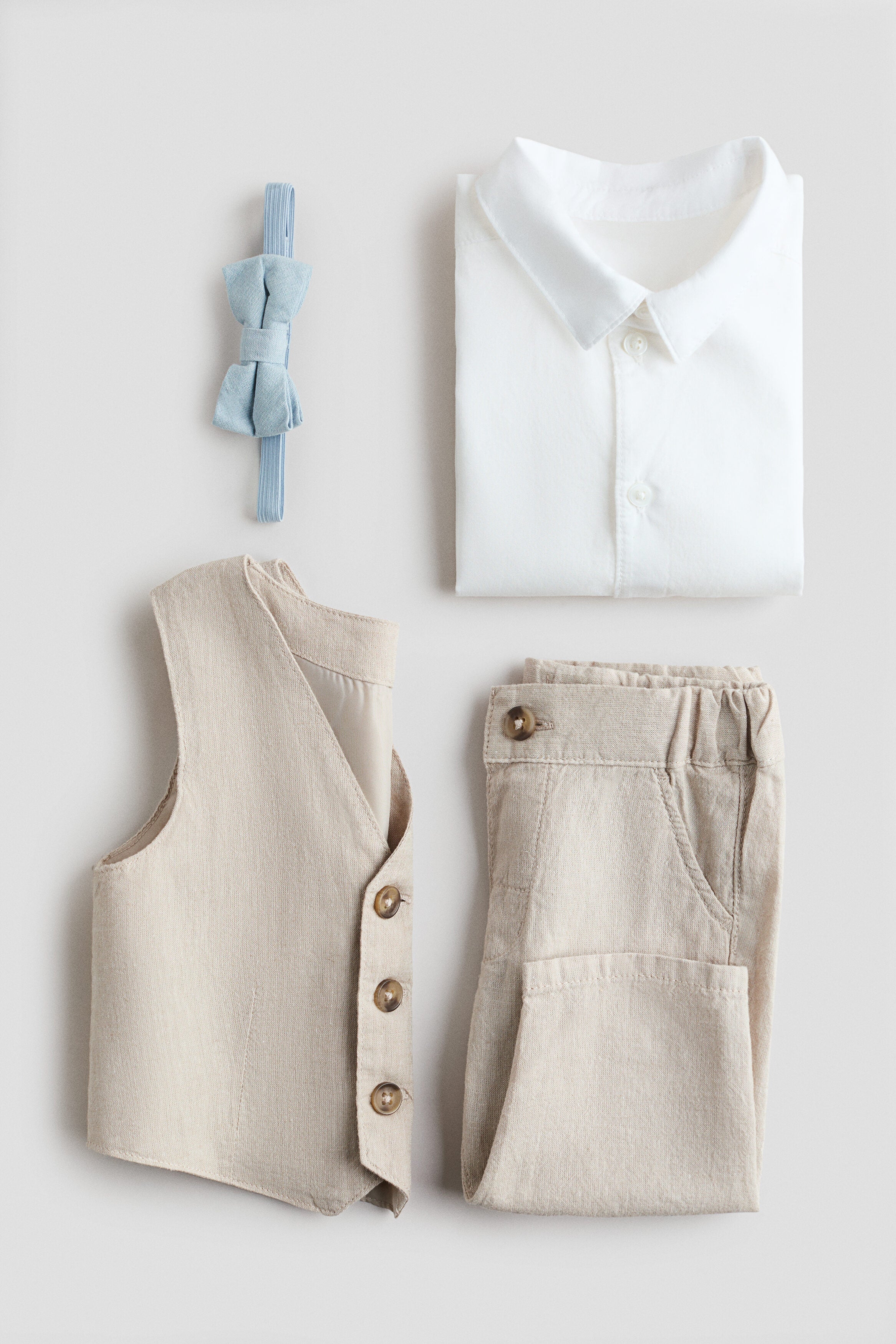 4-piece linen-blend dressy set