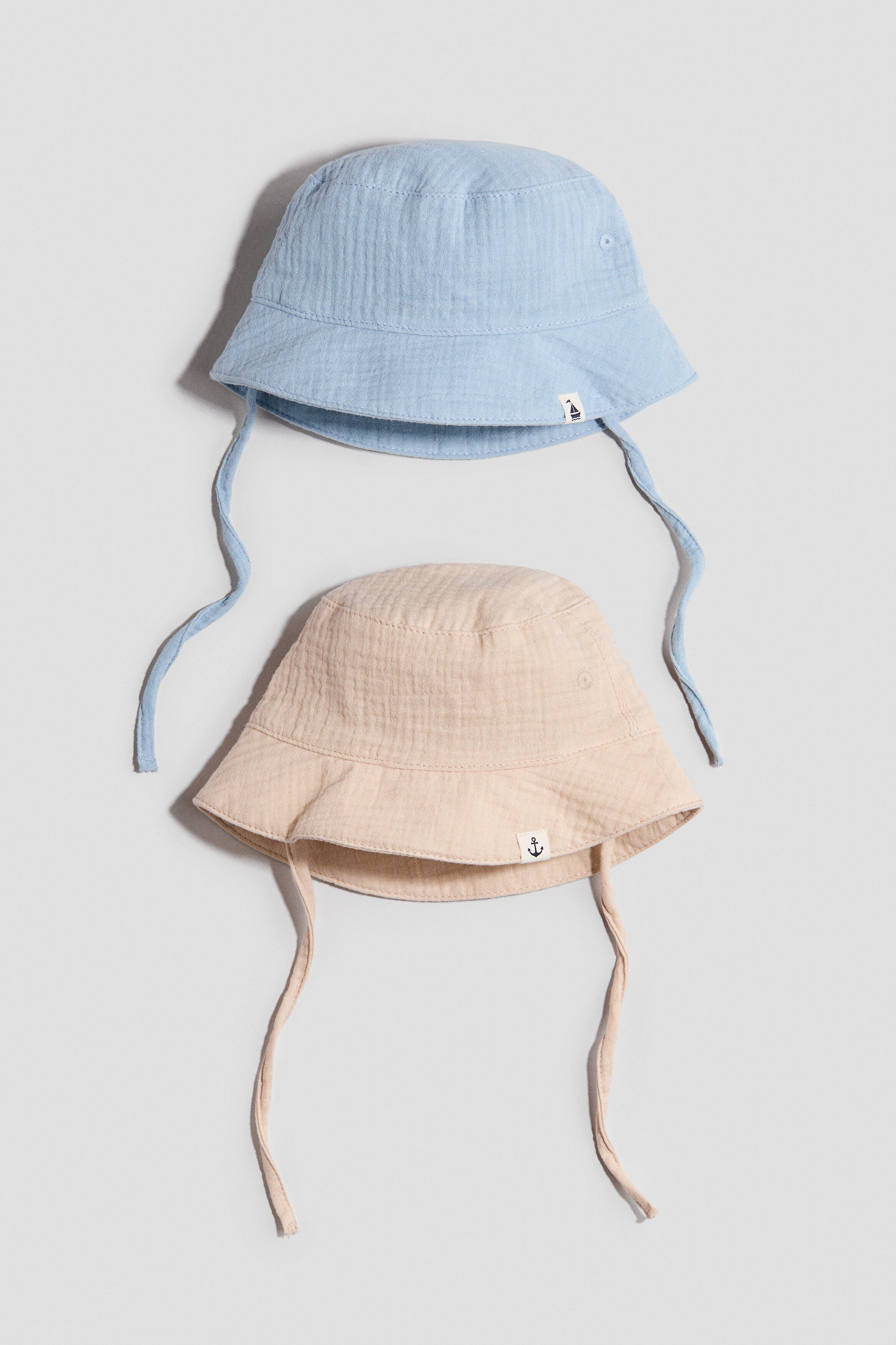 2-pack cotton muslin sun hats - 12M