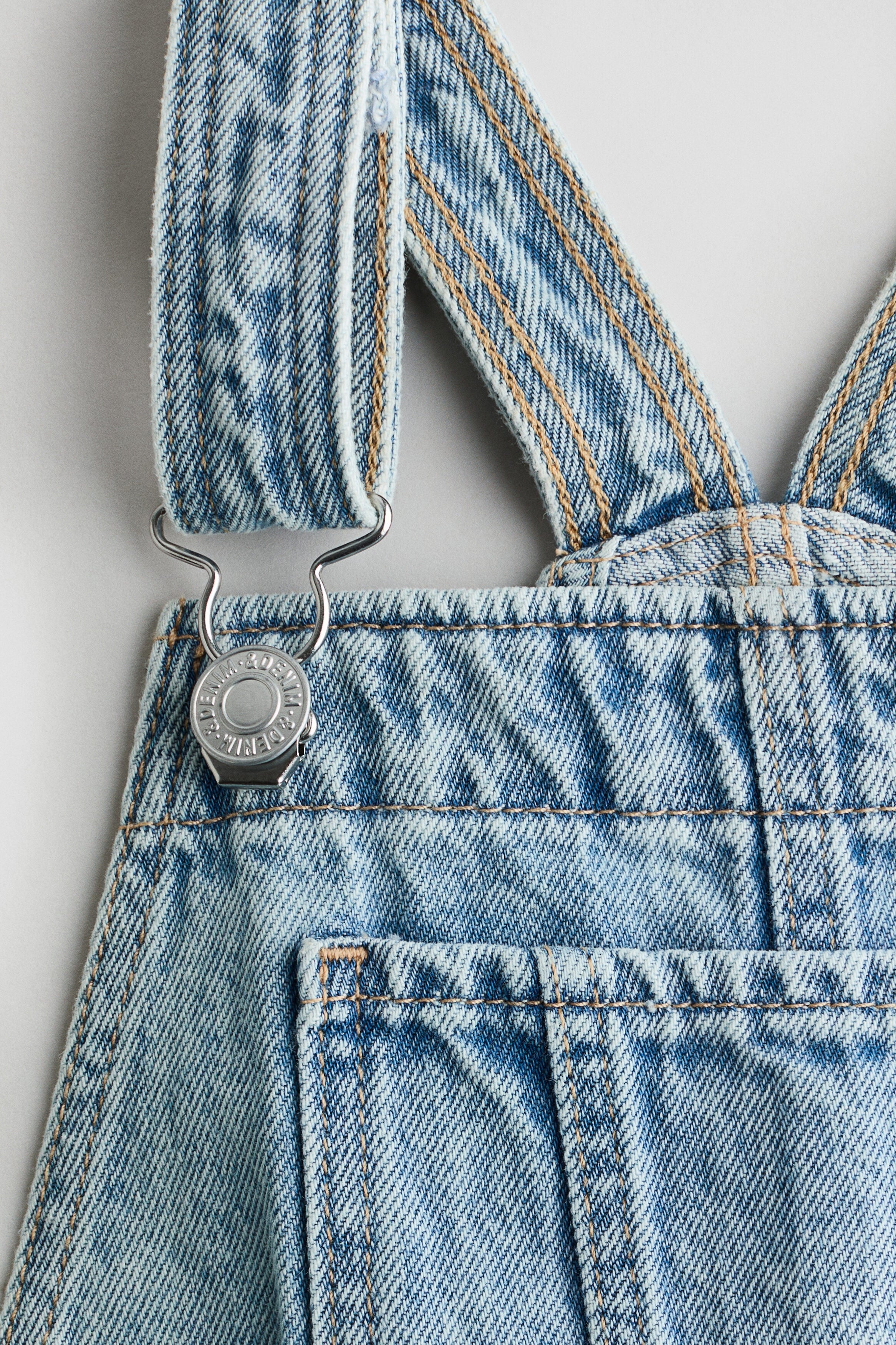 Denim dungaree shorts
