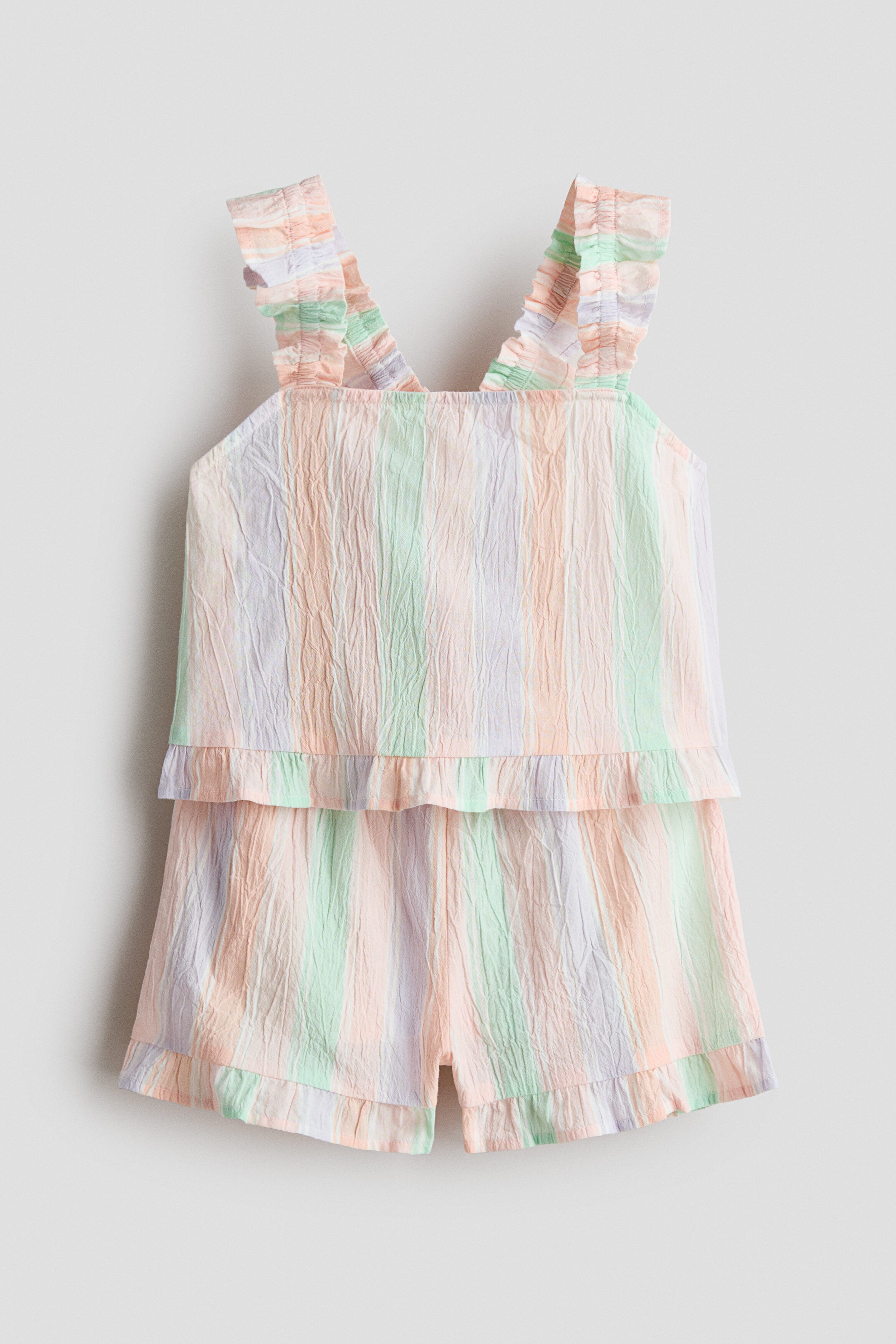 2-piece frill-trimmed cotton set