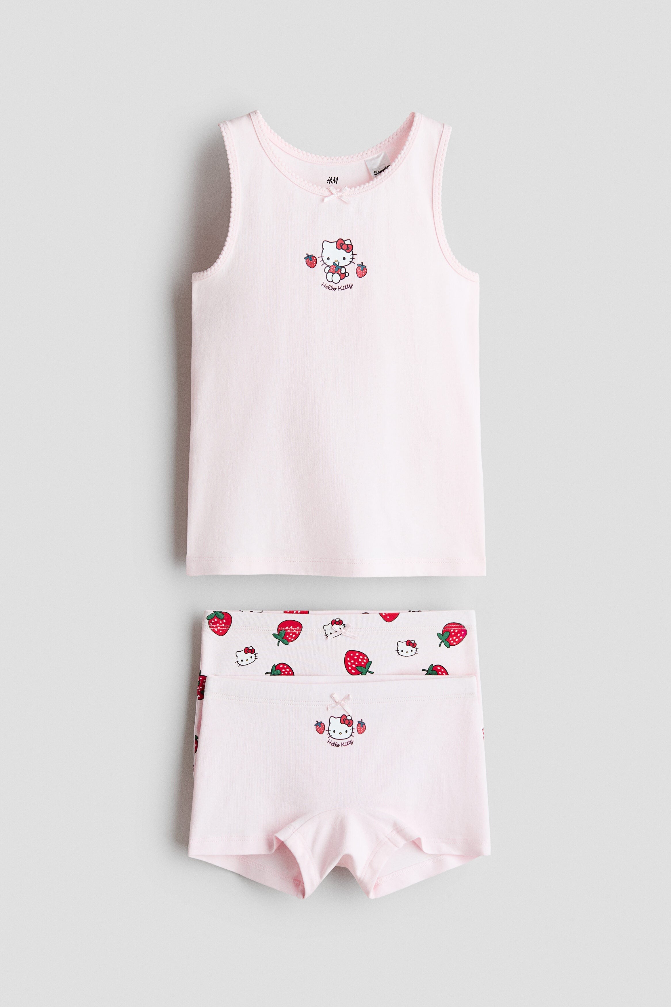 3-piece cotton set - Light Pink Hello Kitty / 8-10 Years