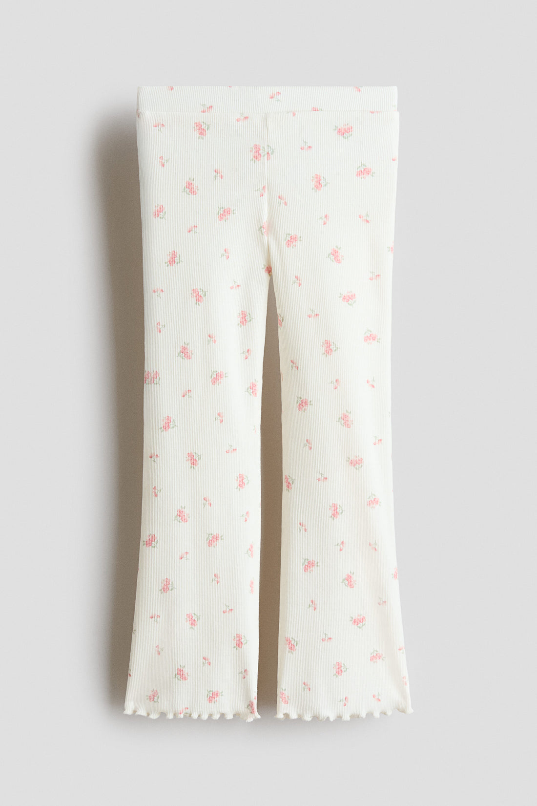 Flared leggings - White Pink Floral / 1.5-2 Years
