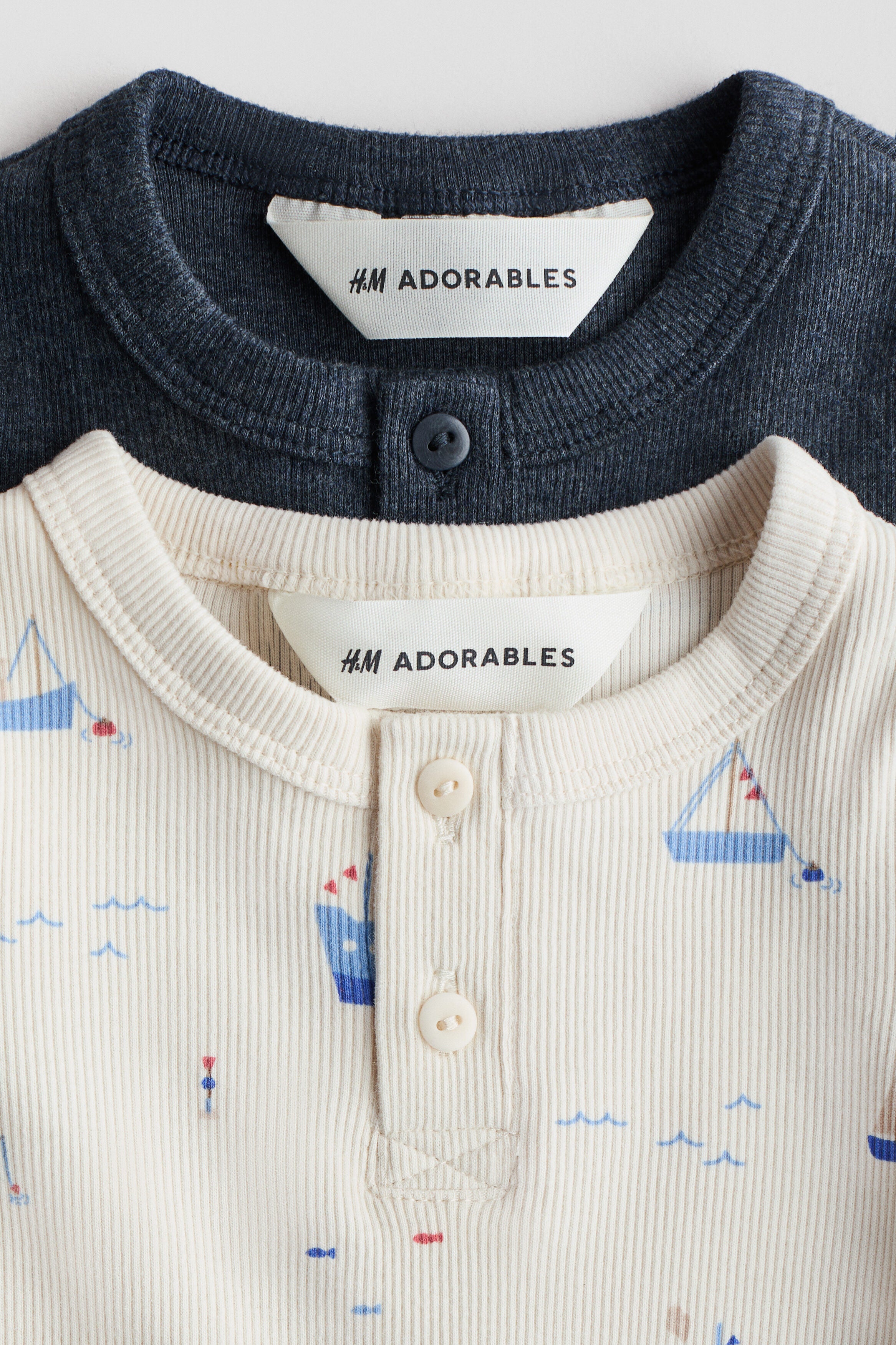 2-pack cotton Henley tops
