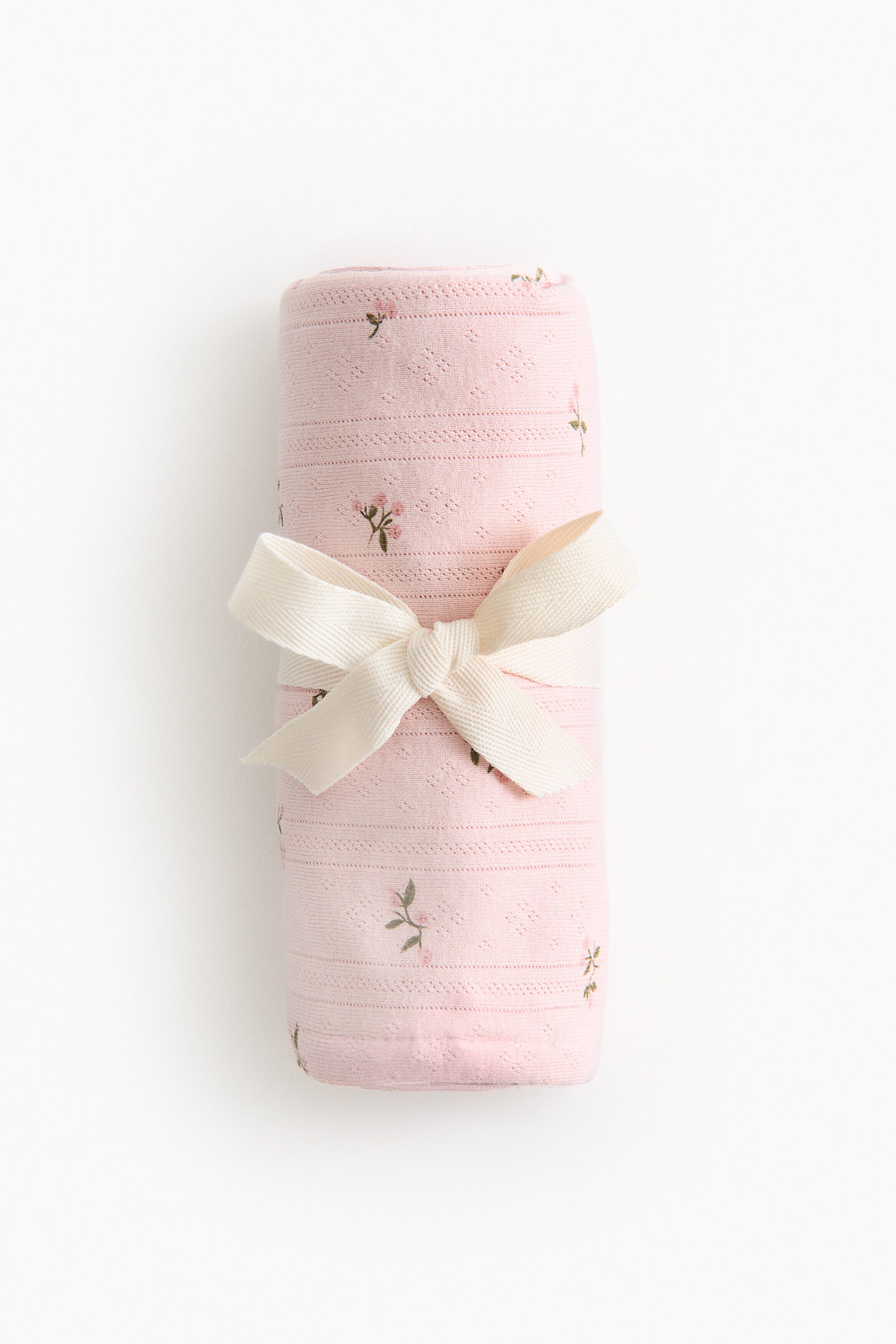 Pointelle-knit baby blanket