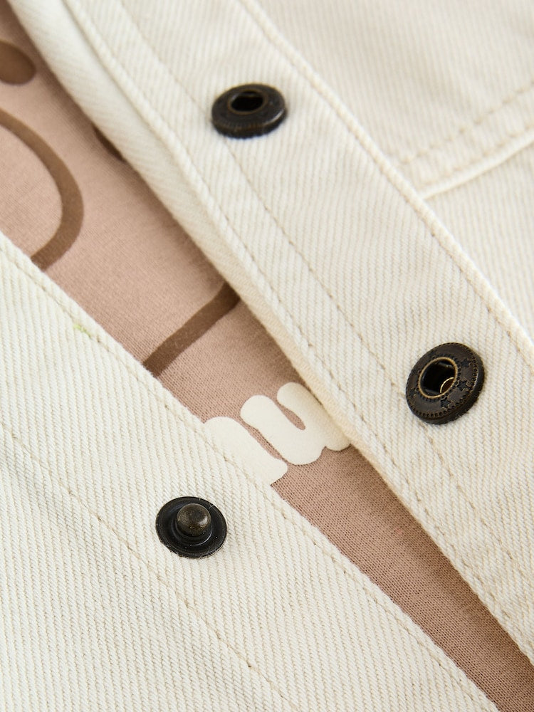 Ecru Bear Twill Hooded Overshirt and T-Shirt Set (3mths-7yrs)