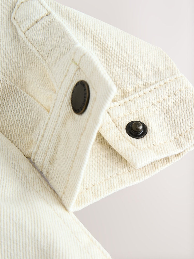 Ecru Bear Twill Hooded Overshirt and T-Shirt Set (3mths-7yrs)