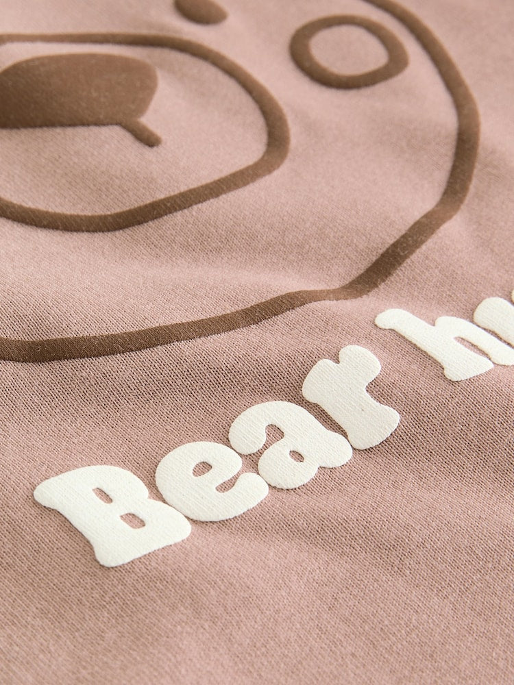 Ecru Bear Twill Hooded Overshirt and T-Shirt Set (3mths-7yrs)