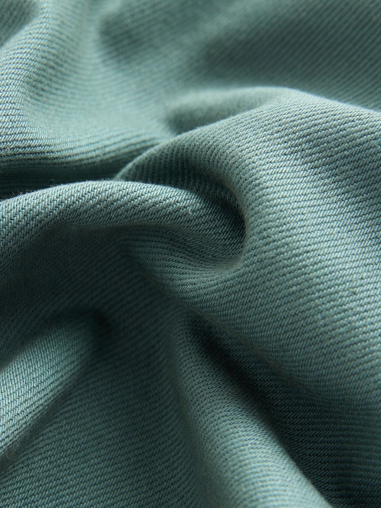 Dark Teal Blue Twill Hooded Overshirt and T-Shirt Set (3mths-7yrs)
