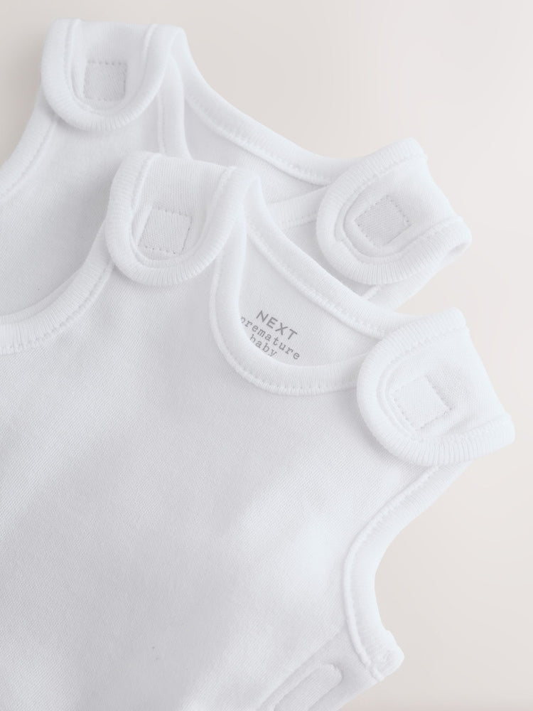 White Baby Premature Sleepsuit 6 Piece Set (0-0mths)