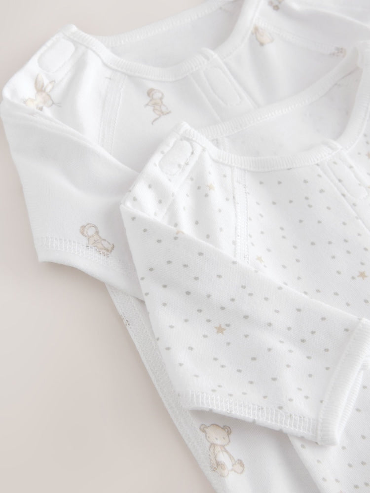 Cream/White Baby Premature Sleepsuit 6 Piece Set (0-0mths)