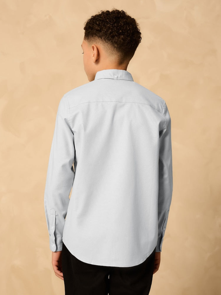 Light Grey Single Oxford Shirt (3-16yrs)