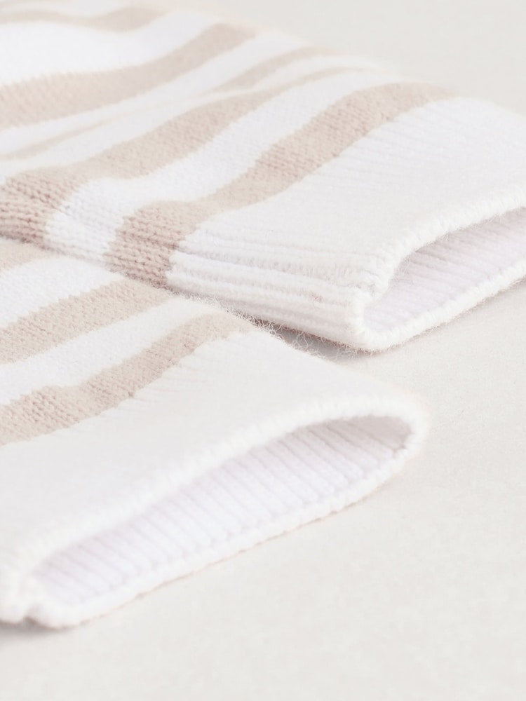 Neutral Stripe Knitted Top and Leggings Baby Set (0mths-2yrs)