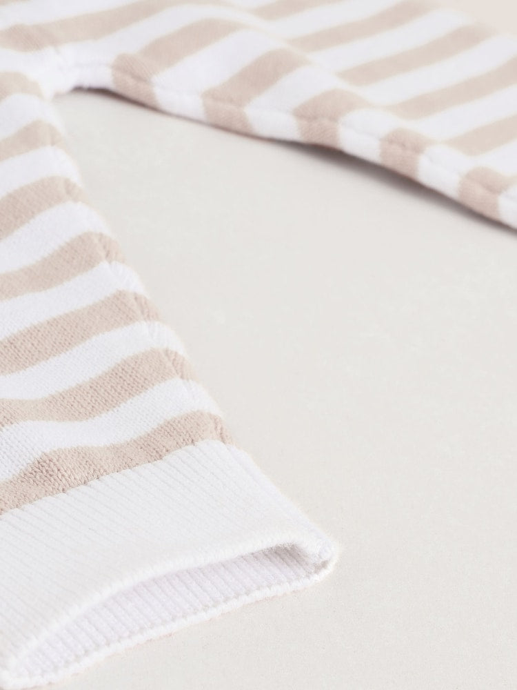 Neutral Stripe Knitted Top and Leggings Baby Set (0mths-2yrs)