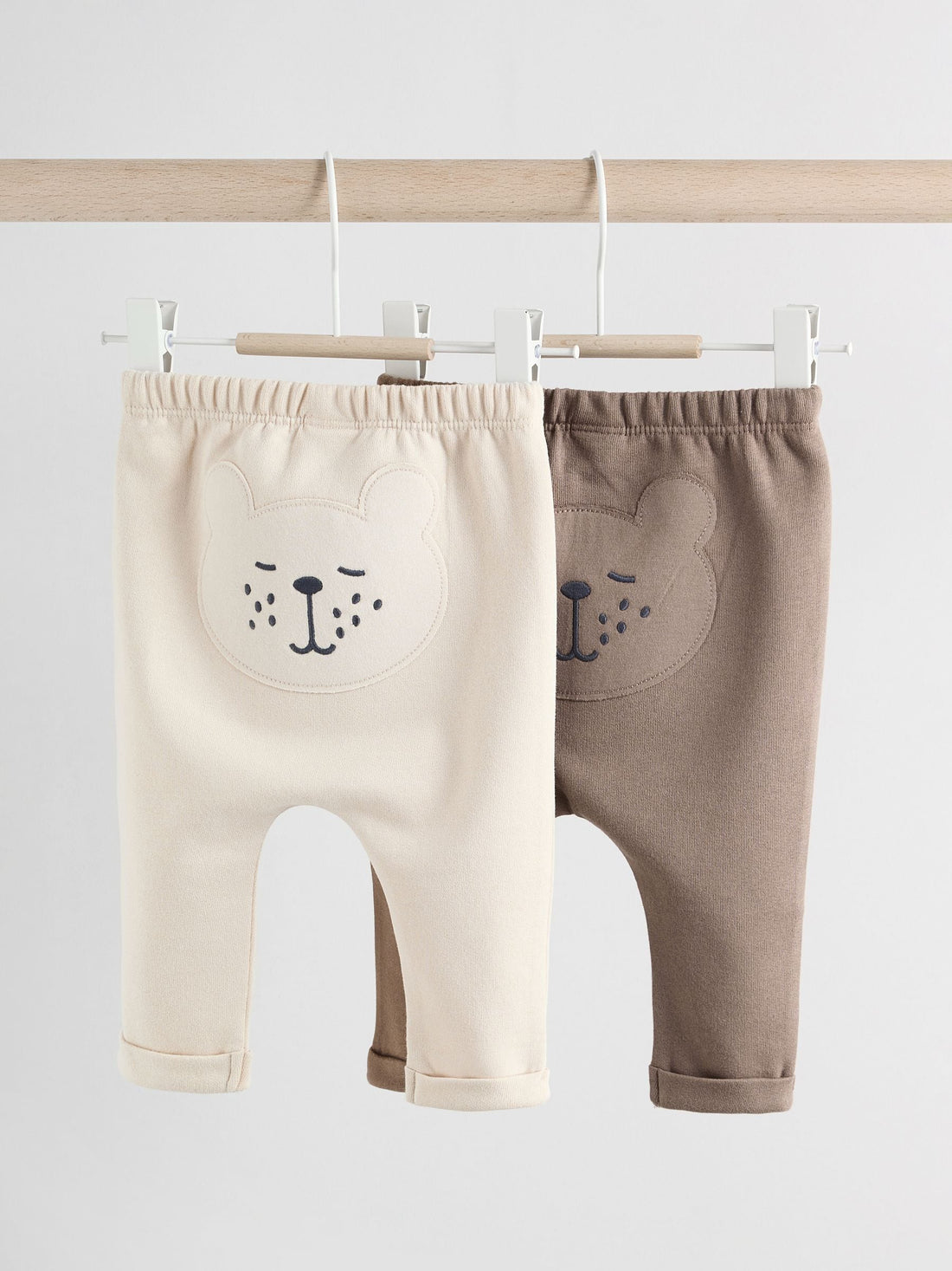 Neutral Bear Baby 100% Cotton Leggings 2 Pack (0mths-2yrs) - Size Up to 1 Month (56cm) - Option 1