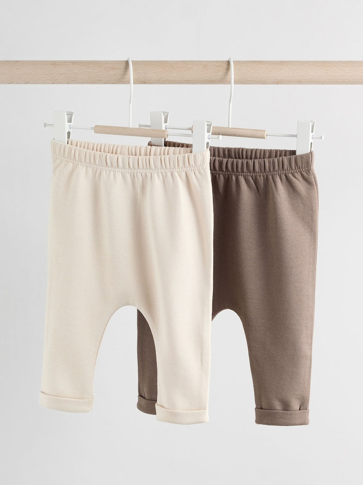 Neutral Bear Baby 100% Cotton Leggings 2 Pack (0mths-2yrs)