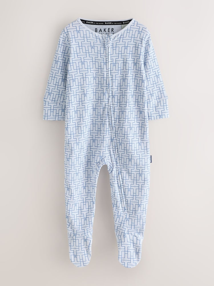 Baker by Ted Baker Navy/Blue Baker by Ted Baker 3 Pack Sleepsuits