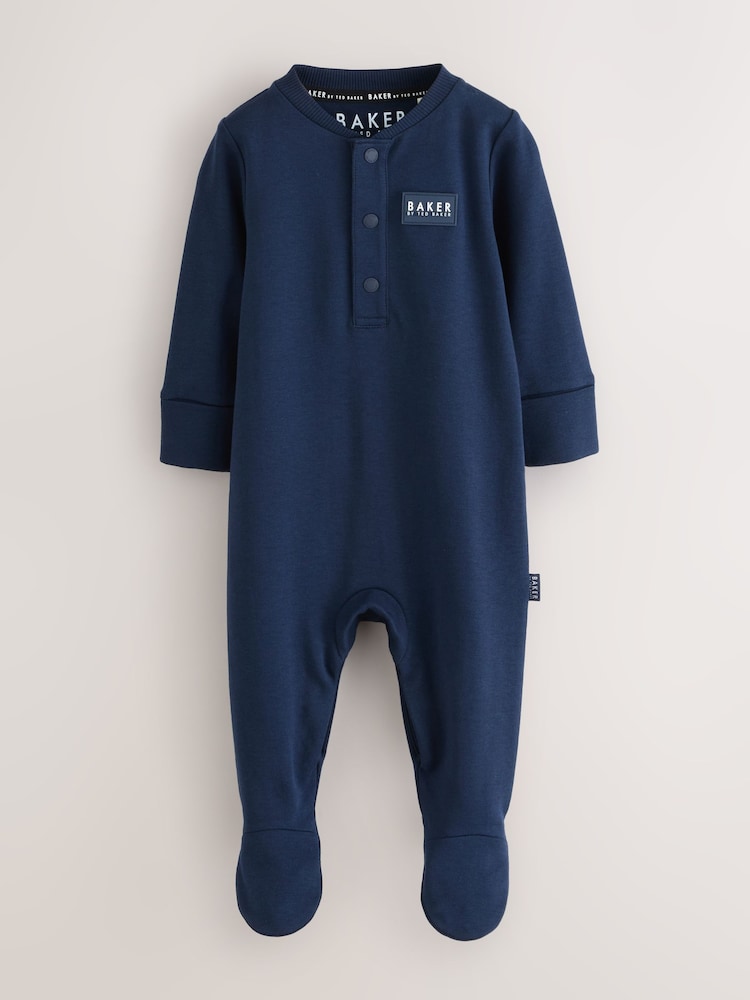 Baker by Ted Baker Navy Blue Grey Baker by Ted Baker 3 Pack Sleepsuits