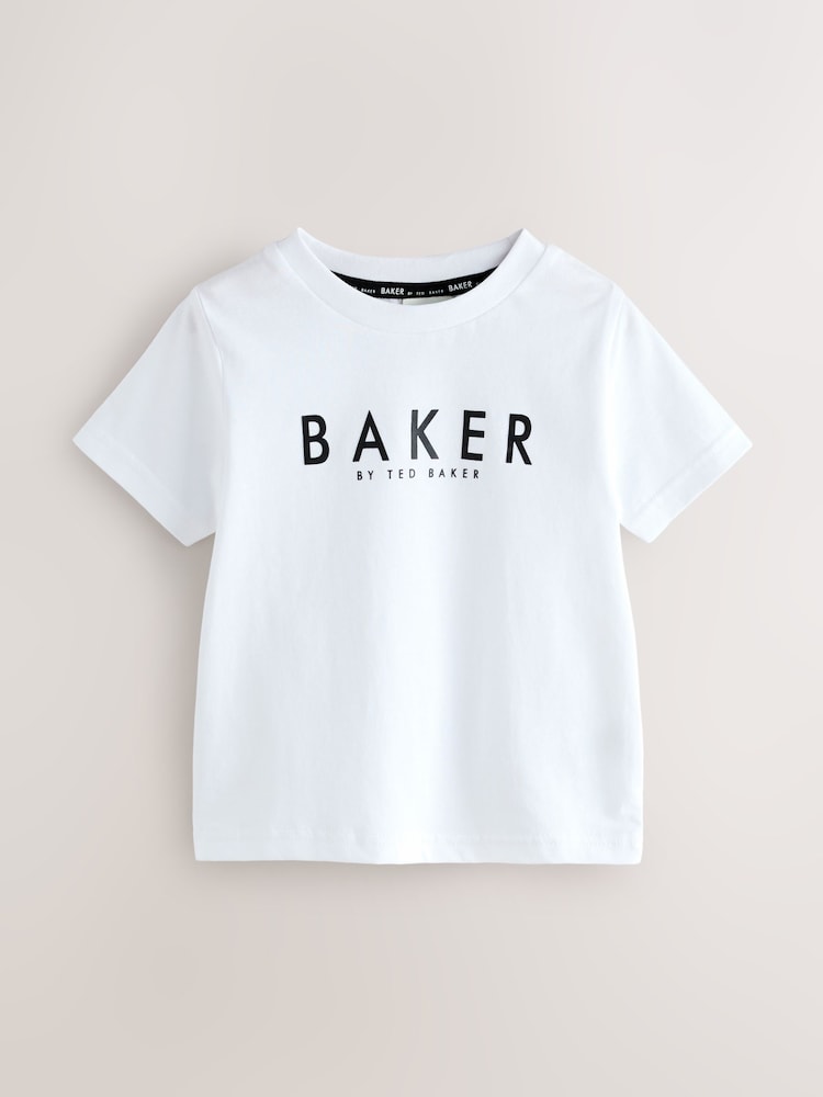 Baker by Ted Baker Black/Ecru 3 Piece Varsity Hoodie T-Shirt and Joggers Set