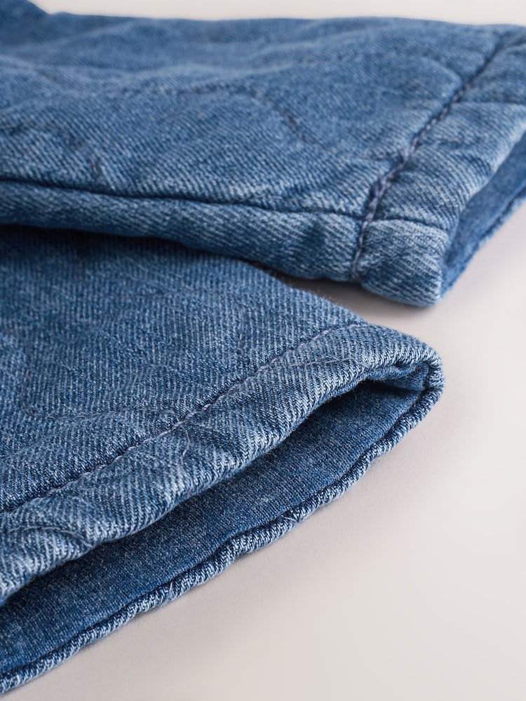 Blue Denim Jersey Quilted Baby Jacket (0mths-2yrs)