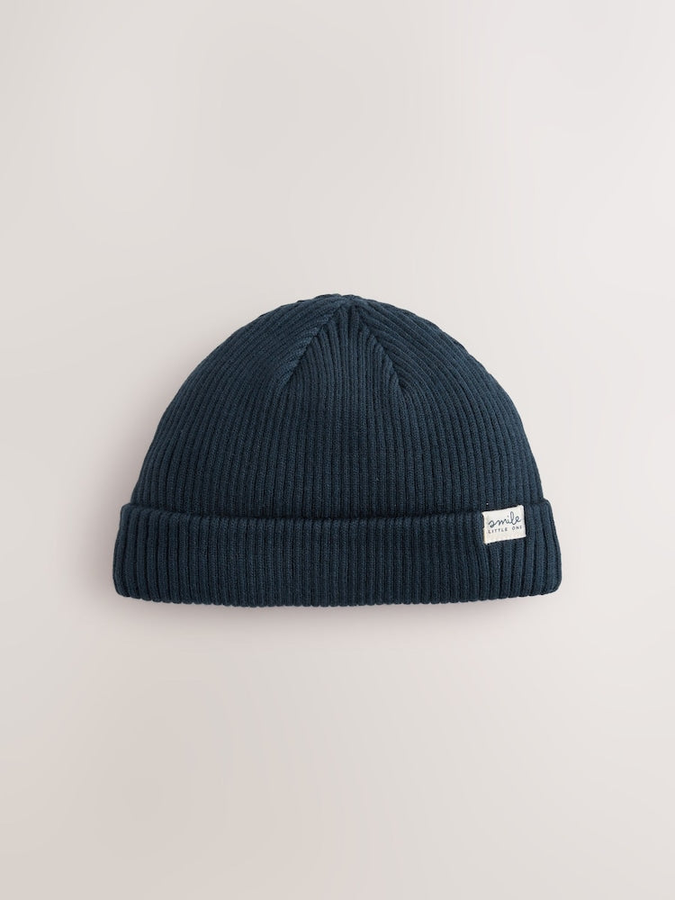 Blue 2 Pack Baby Beanie Knitted Hats