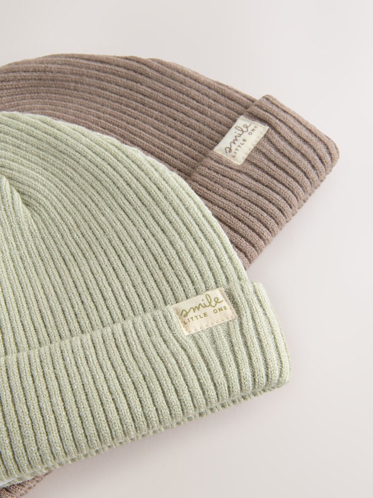 Minerals 2 Pack Baby Beanie Knitted Hats