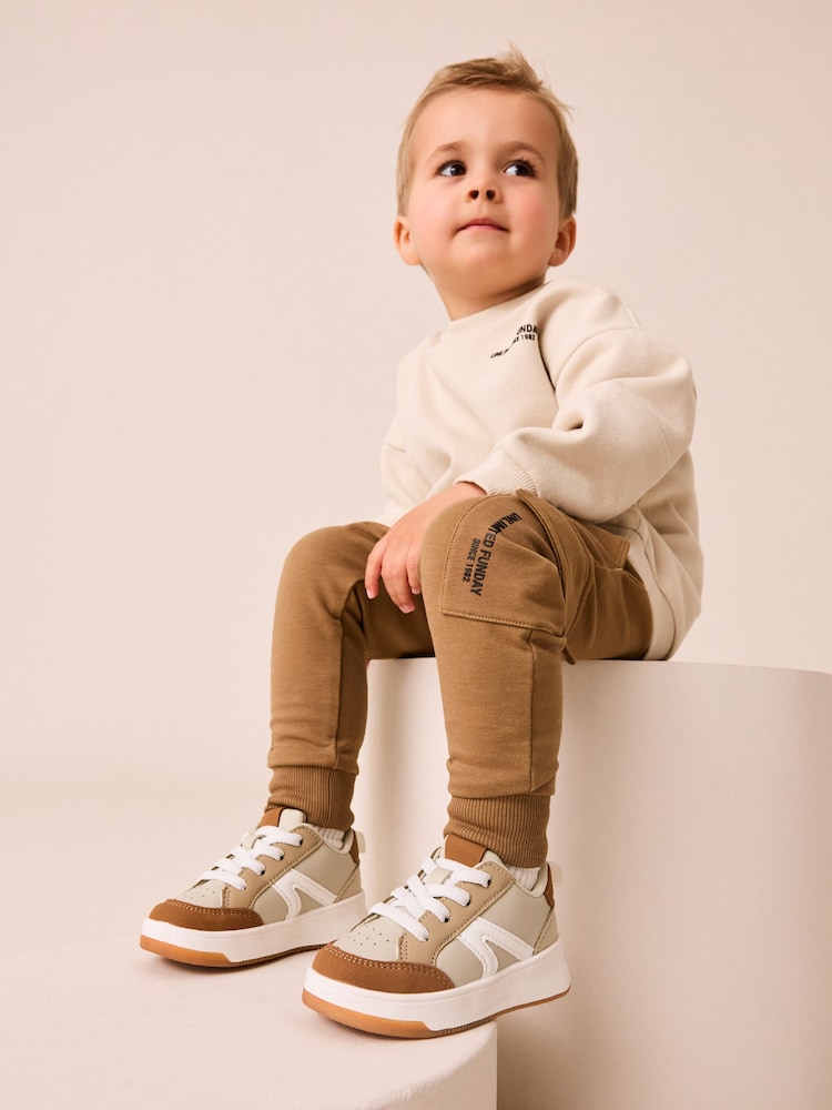 Ecru Off White Utility Sweatshirt and Super Skinny Joggers Set (3mths-7yrs)