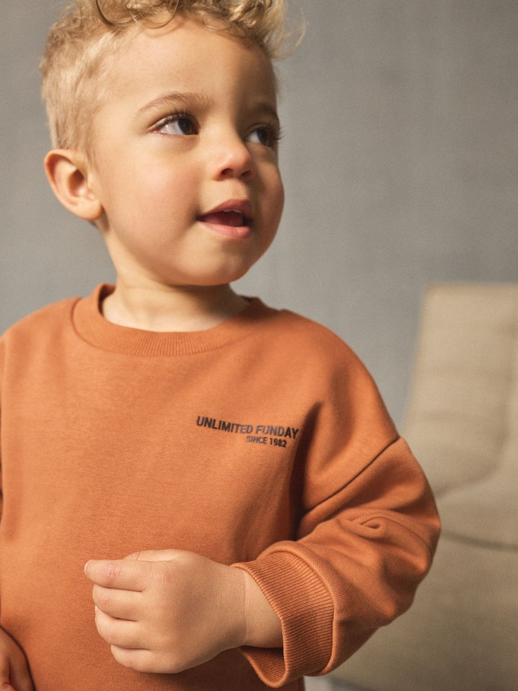 Rust Brown Utility Sweatshirt and Super Skinny Joggers Set (3mths-7yrs)