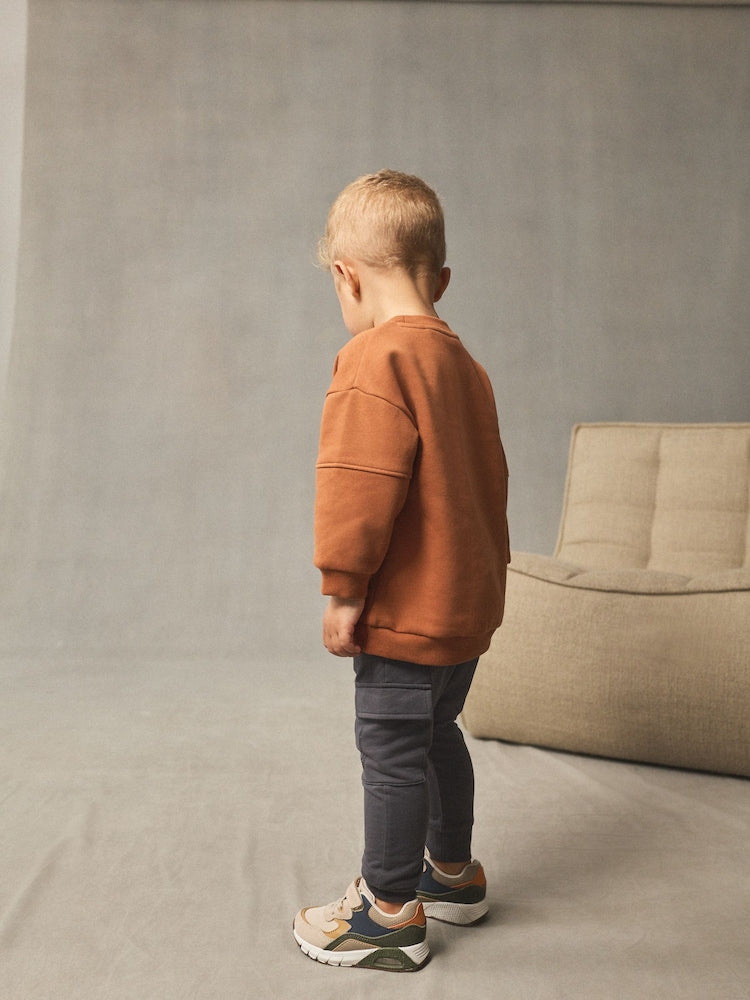 Rust Brown Utility Sweatshirt and Super Skinny Joggers Set (3mths-7yrs)
