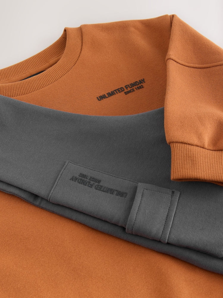 Rust Brown Utility Sweatshirt and Super Skinny Joggers Set (3mths-7yrs)