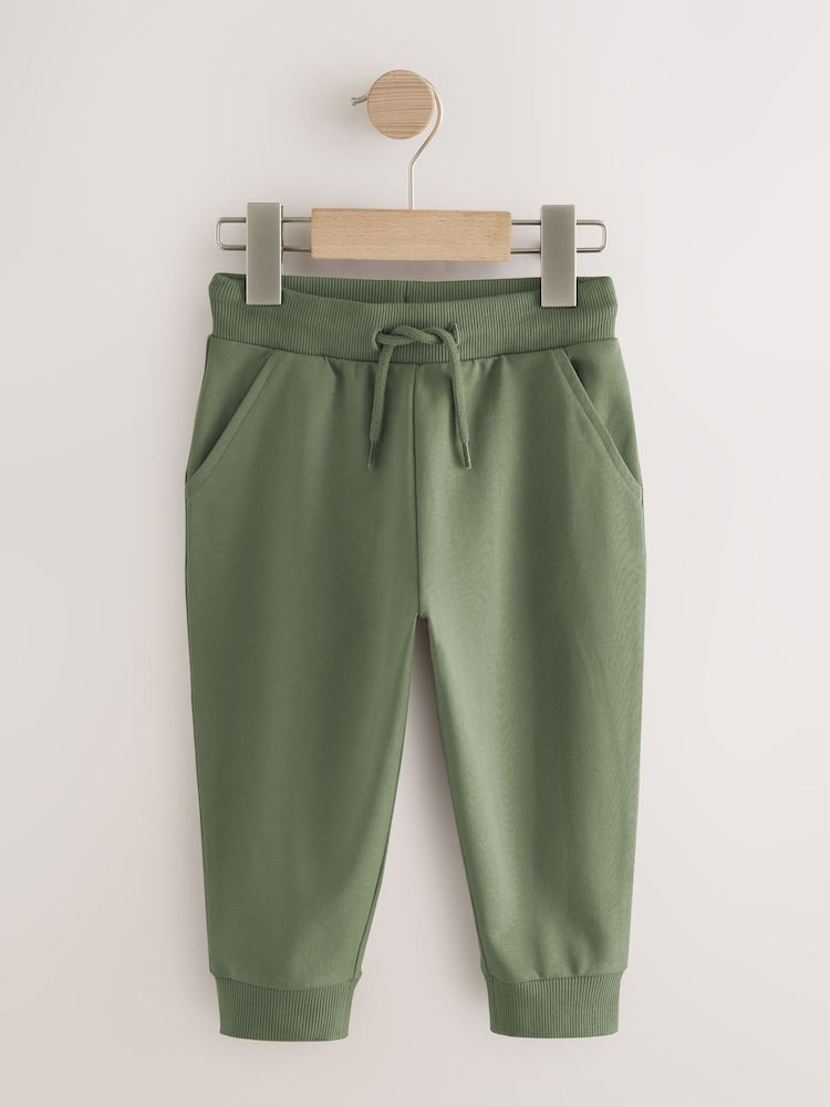 Khaki Green/Blue/Red Regular Fit Joggers 5 Pack (3mths-7yrs)