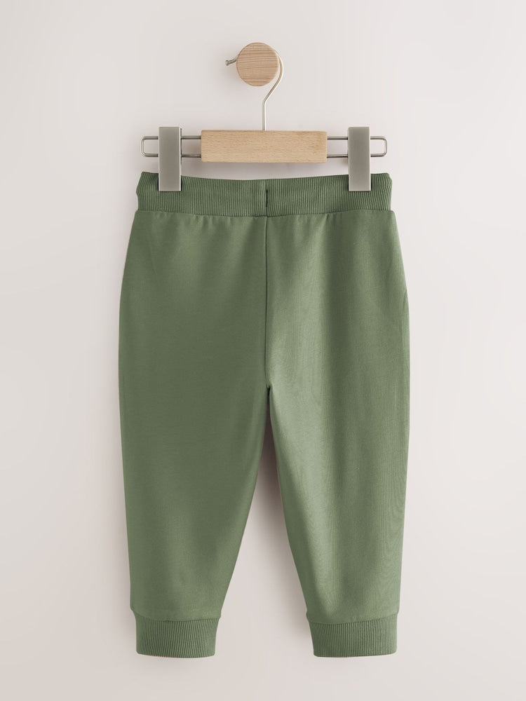 Khaki Green/Blue/Red Regular Fit Joggers 5 Pack (3mths-7yrs)