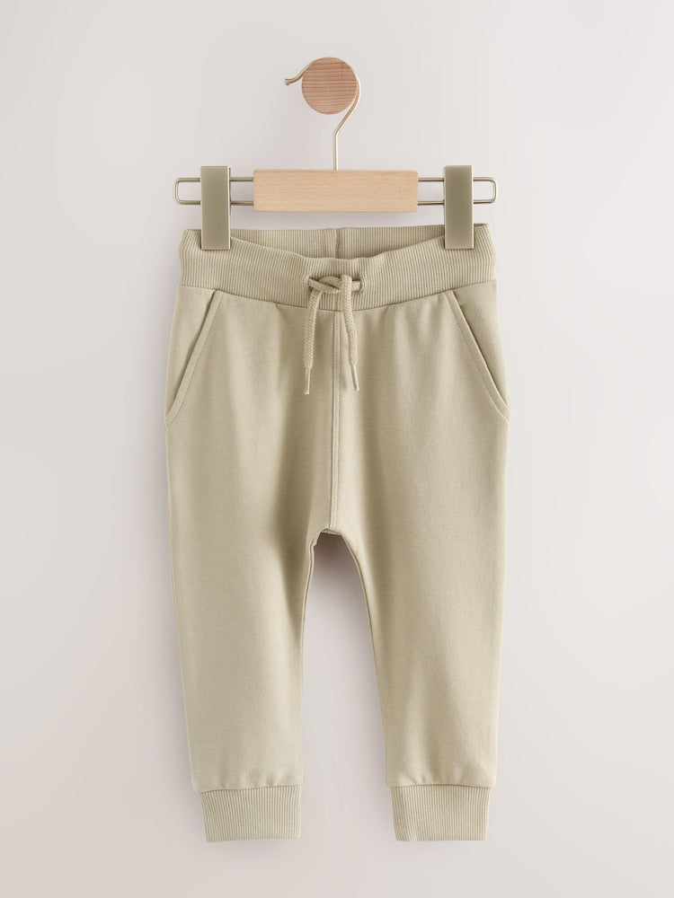 Stone/Tan Brown/Grey Skinny Fit Joggers 5 Pack (3mths-7yrs)