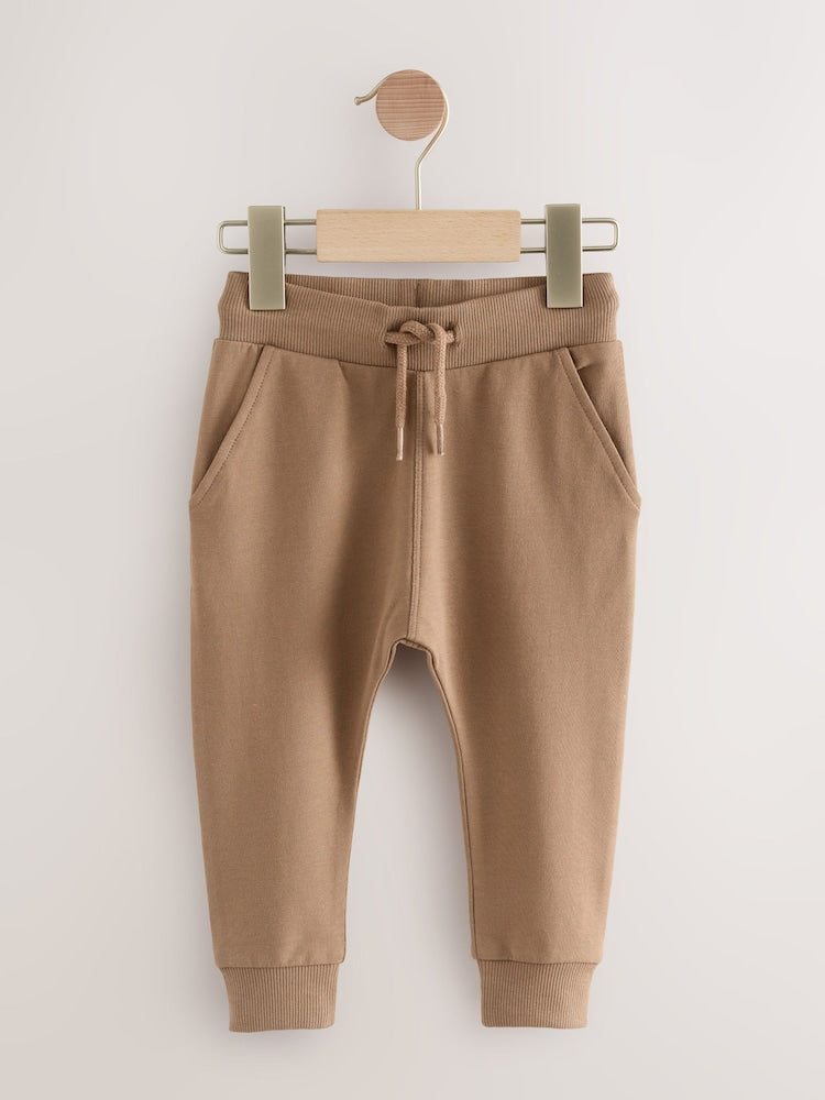 Stone/Tan Brown/Grey Skinny Fit Joggers 5 Pack (3mths-7yrs)