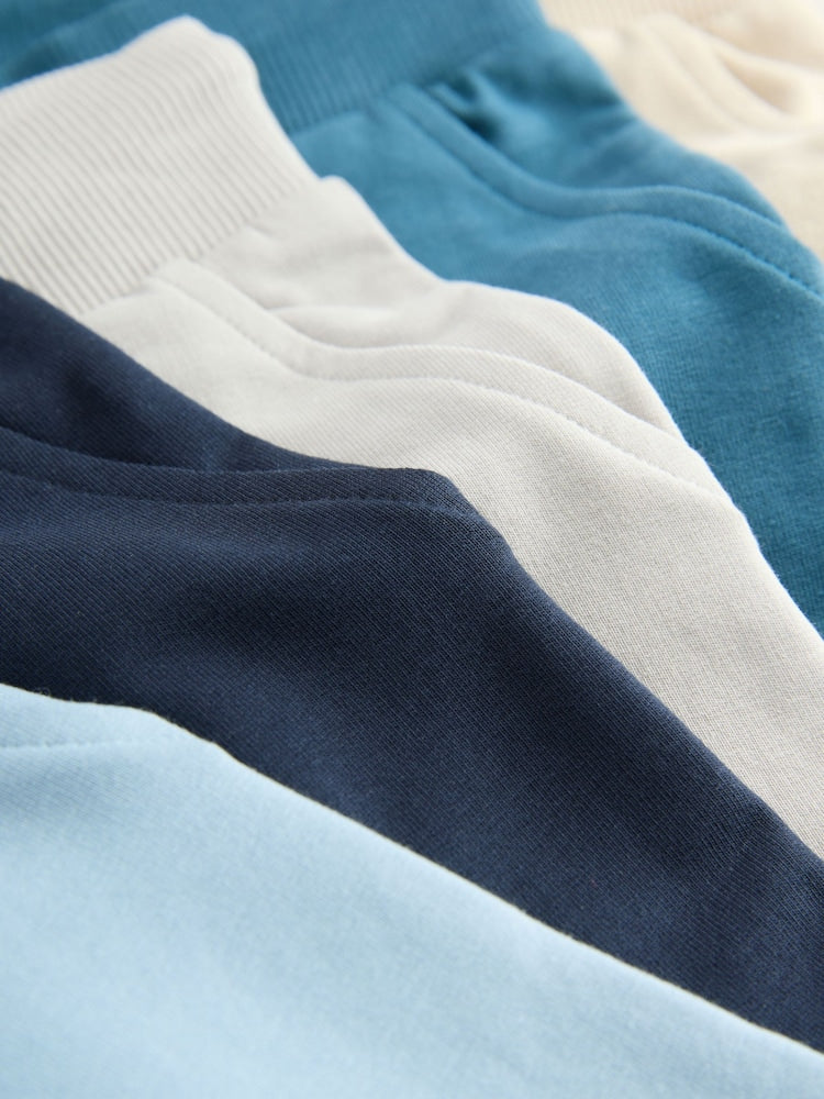 Blue/Ecru/ Navy Blue Skinny Fit Joggers 5 Pack (3mths-7yrs)