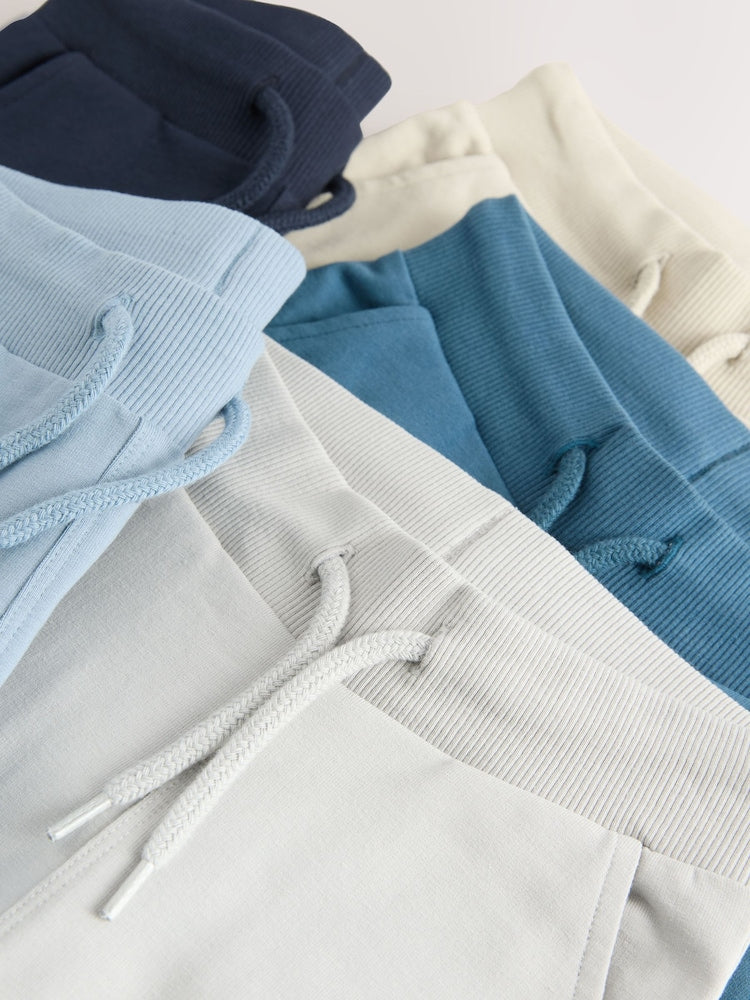 Blue/Ecru/ Navy Blue Skinny Fit Joggers 5 Pack (3mths-7yrs)