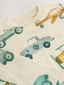 White Transport 100% Cotton Long Sleeve All-Over Print T-Shirt (3mths-7yrs) - Size 3-6 Months (62-68cm)
