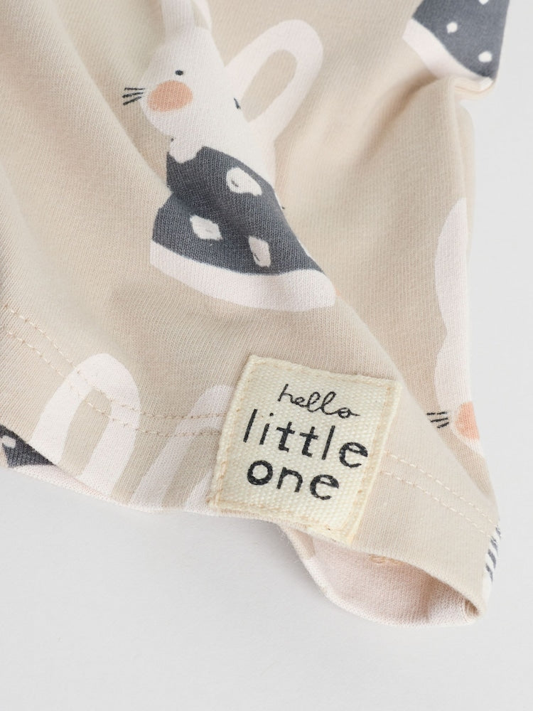 Grey/Cream Character Long Sleeve Top And Leggings Set 6 Piece (0mths-3yrs)